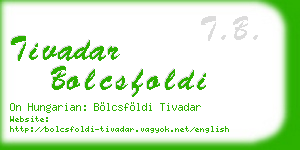 tivadar bolcsfoldi business card